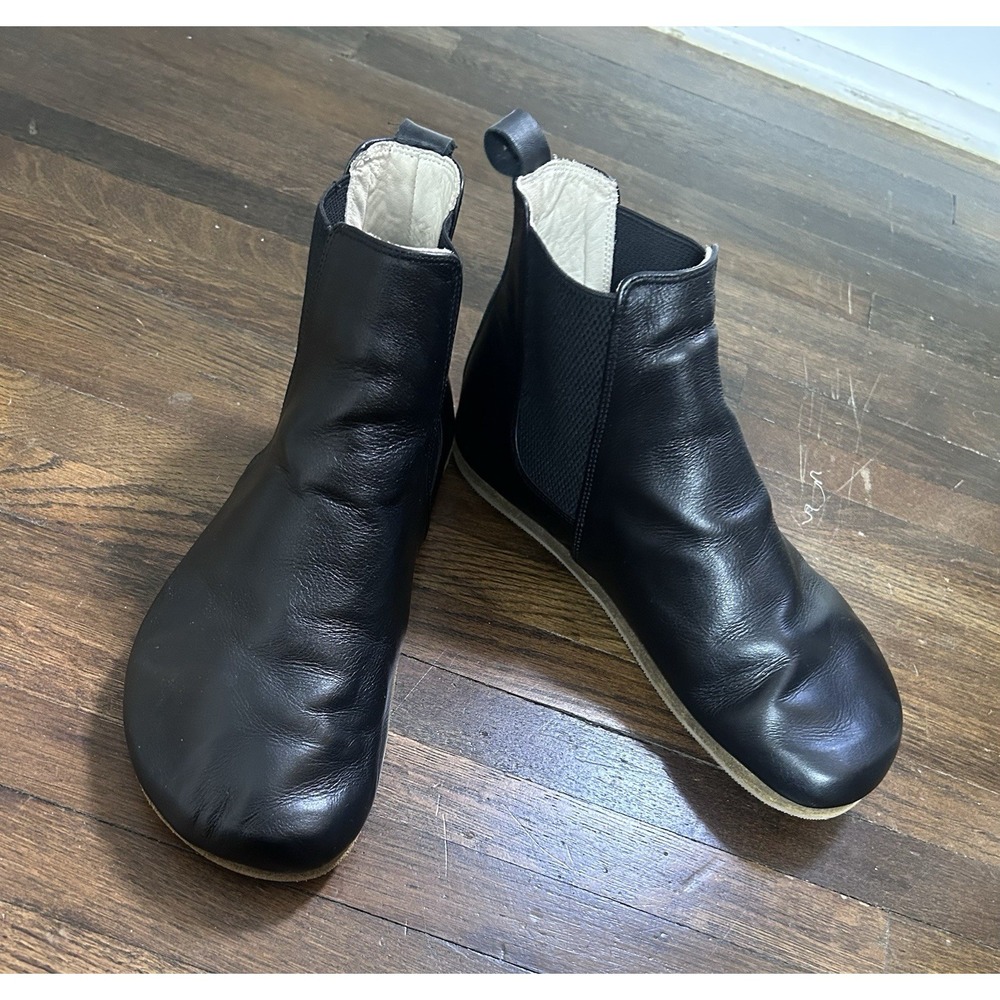 Groundz Handmade Black Boots W/ 9.5-10 Grounding Shoes 100% Full Grain Leather - Picture 2 of 10